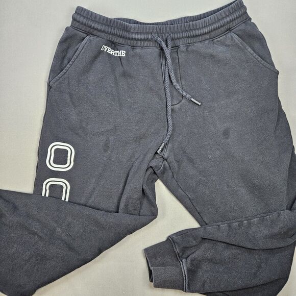 Overtime Classic Joggers Sweatpants Drawstring Logo Black Mens Size Large - Picture 1 of 12